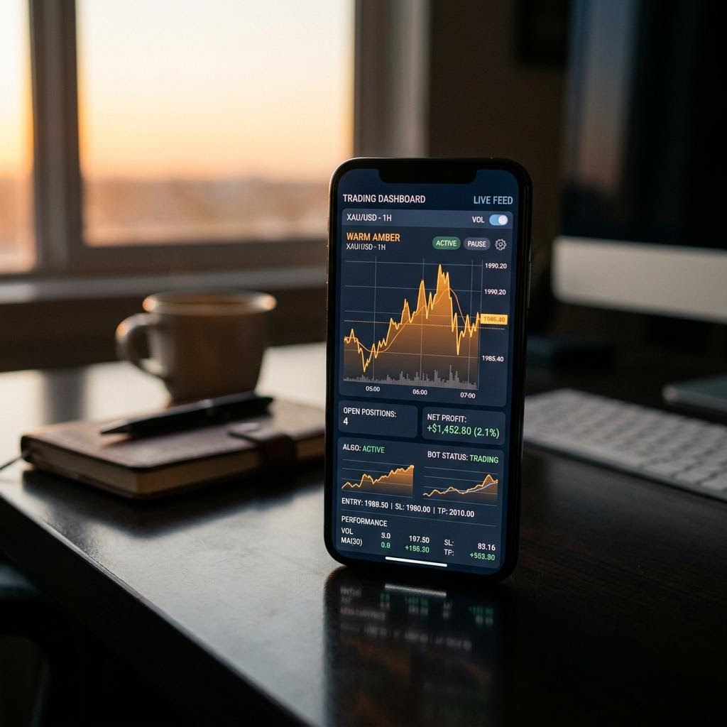 Tableau de bord de la plateforme de trading crypto IA Aure Fondaise
